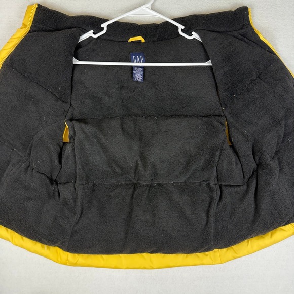 Vintage GAP Women XL Yellow Puffer Vest Y2K Full Zip Velcro Fleece Lined - Picture 13 of 13